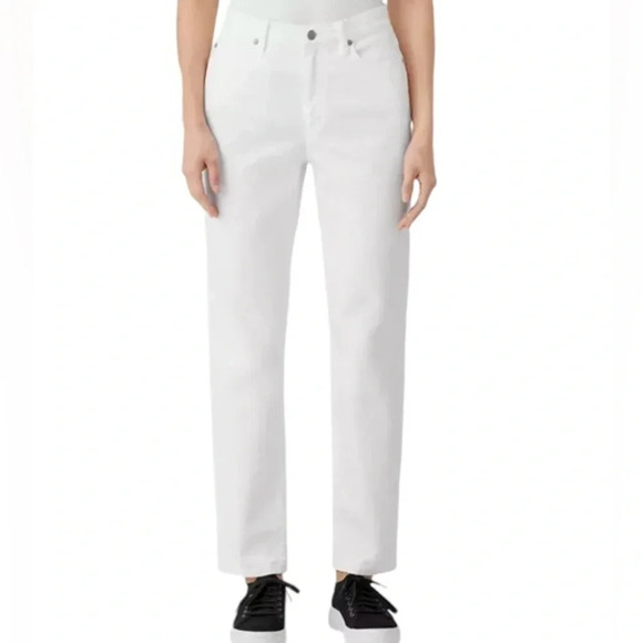 Eileen Fisher Midrise Slim Leg Jeans in White Size 8 Casual Stretch denim - Picture 3 of 12